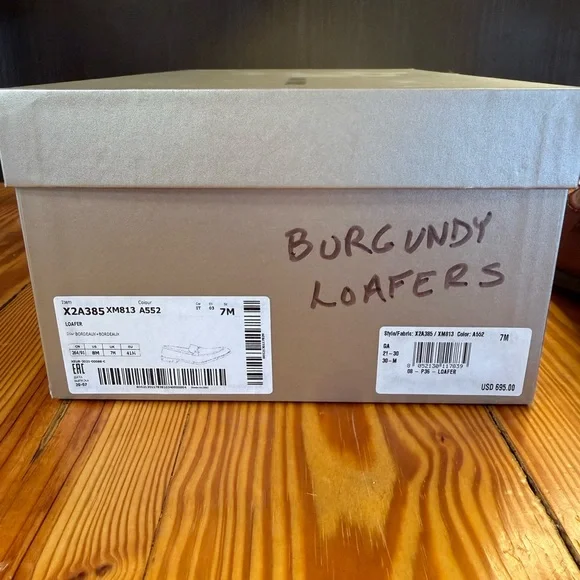 Giorgio Armani Men's Burgendy Slip-On Loafers - Picture 7 of 7